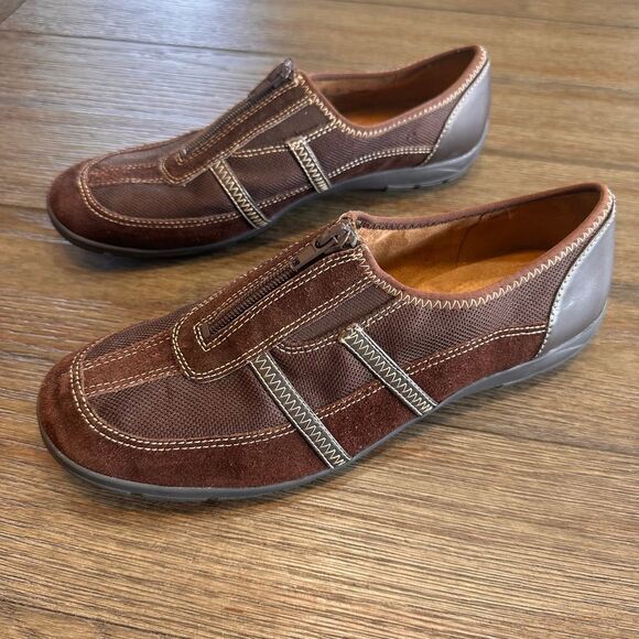 Naturalizer Brown Leather Comfort Slip-On Shoes  Casual Walking Flats Womens 9 - Picture 2 of 8